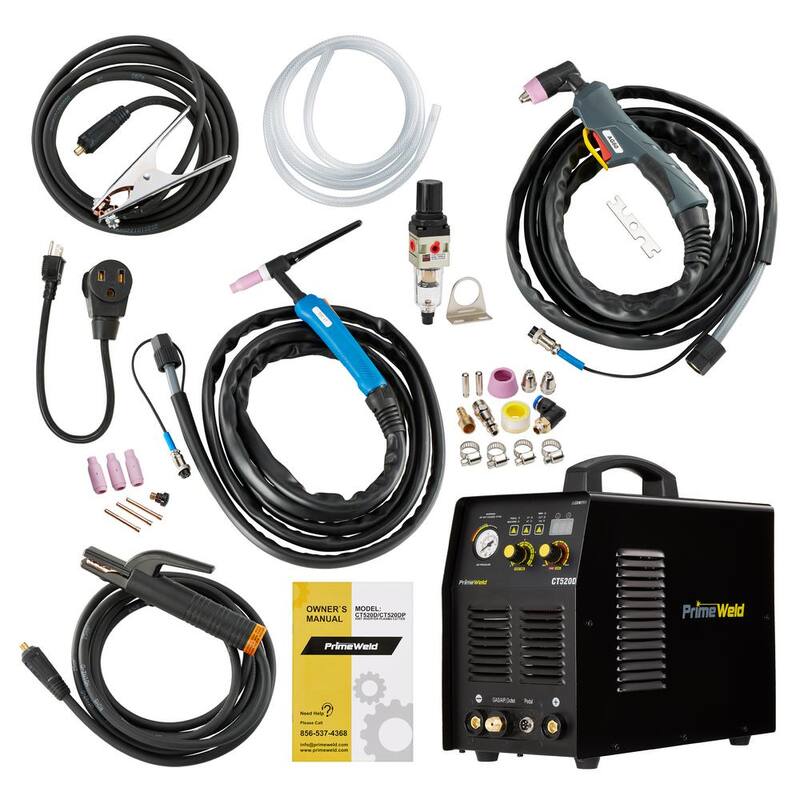 PrimeWeld 50 Amp Plasma Cutter, 200A TIG/Stick Welder Combo Machine 1/2 in. Clean Cut, 110/220-Volt CT520D - CT520D