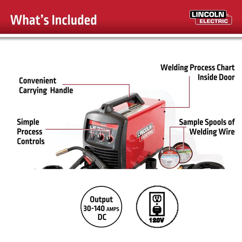 Lincoln Electric 140 Amp LE31MP Multi-Process Stick/MIG/Flux-Core/TIG, 120V, Aluminum Welder with Spool Gun sold separately - K3461-1