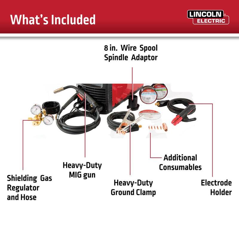 Lincoln Electric 140 Amp LE31MP Multi-Process Stick/MIG/Flux-Core/TIG, 120V, Aluminum Welder with Spool Gun sold separately - K3461-1