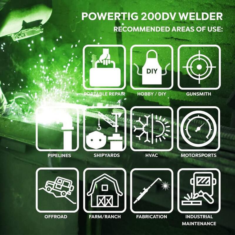 Everlast 200 Amp PowerTIG 200DV IGBT Digital Inverter AC/DC Stick/TIG Welder with High Frequency and Lift TIG Start, 120V/240V - PowerTIG 200DV