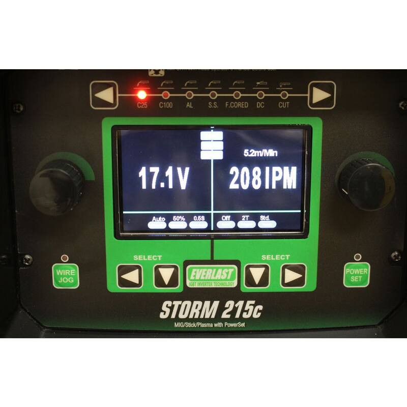 Everlast 200 Amp 110-Volt/220-Volt AC Dual Voltage Input DC MIG/Stick/Plasma Multi-Process Welder/Cutter Combo - Storm 215c