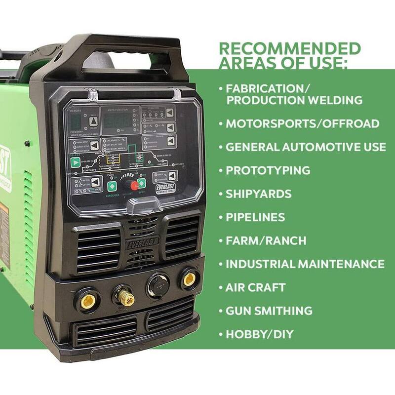 Everlast 250 Amp PowerTIG 255EXT IGBT Digital Inverter AC/DC Stick/TIG Welder with High Frequency and Lift TIG Start, 120V/240V - PowerTIG 255EXT