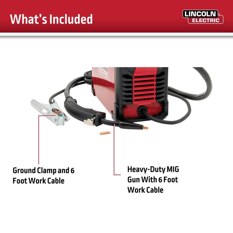 Lincoln Electric WELD-PAK 90i FC Flux-Cored Wire Feeder Welder (No Gas) Kit with 0.035 Flux Core Wire - K5365-35
