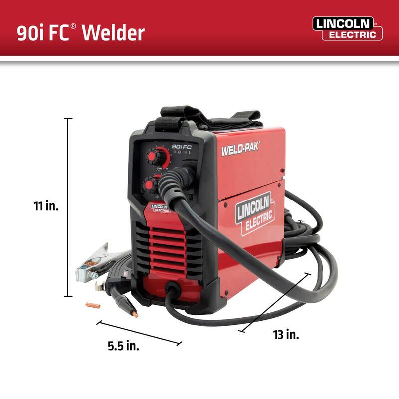 Lincoln Electric WELD-PAK 90i FC Flux-Cored Wire Feeder Welder (No Gas) Kit with 0.035 Flux Core Wire - K5365-35