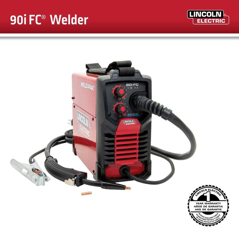 Lincoln Electric WELD-PAK 90i FC Flux-Cored Wire Feeder Welder (No Gas) Kit with 0.035 Flux Core Wire - K5365-35