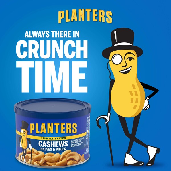 Planters Mitades y Piezas de Anacardo Ligeramente Saladas 8 oz. Lata, Paquete de 12 - 10029000016085
