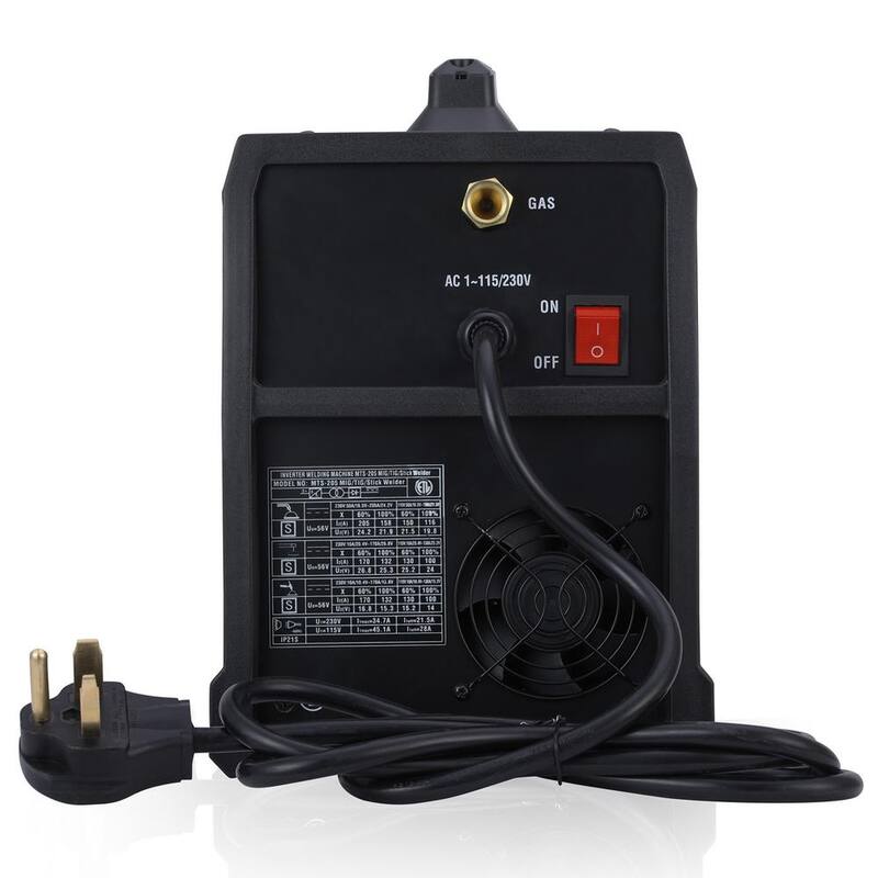 AM AMICO ELECTRIC 205 Amp MIG Wire Feed/Flux Core/TIG Torch/Stick Arc Welder, Weld Aluminum with 2T/4T 110-Volt/230-Volt Welding - MTS-205
