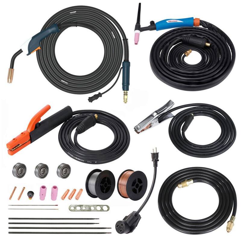 AM AMICO ELECTRIC 205 Amp MIG Wire Feed/Flux Core/TIG Torch/Stick Arc Welder, Weld Aluminum with 2T/4T 110-Volt/230-Volt Welding - MTS-205