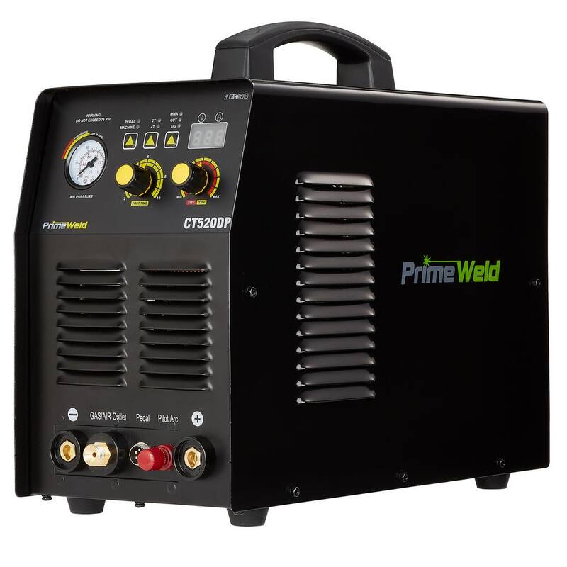 PrimeWeld Pilot Arc Plasma/Tig/Stick 50A Plasma Cutter, 200A Welder Combo, 1/2 in. Clean Cut, Dual Voltage 110/220-Volt CT520DP - CT520DP