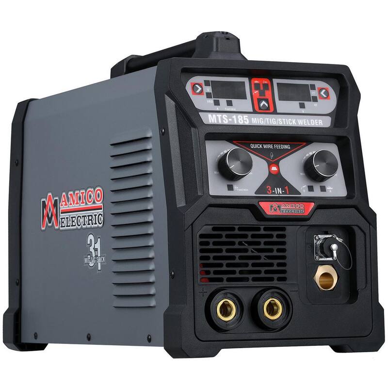 AMICO POWER MTS-185,185-Amp MIG Flux-cored Lift-TIG Stick Arc Welder, 100-250V, Compatible Spool Gun: SPG15180 - MTS-185