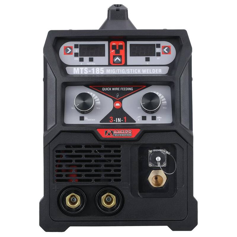AMICO POWER MTS-185,185-Amp MIG Flux-cored Lift-TIG Stick Arc Welder, 100-250V, Compatible Spool Gun: SPG15180 - MTS-185
