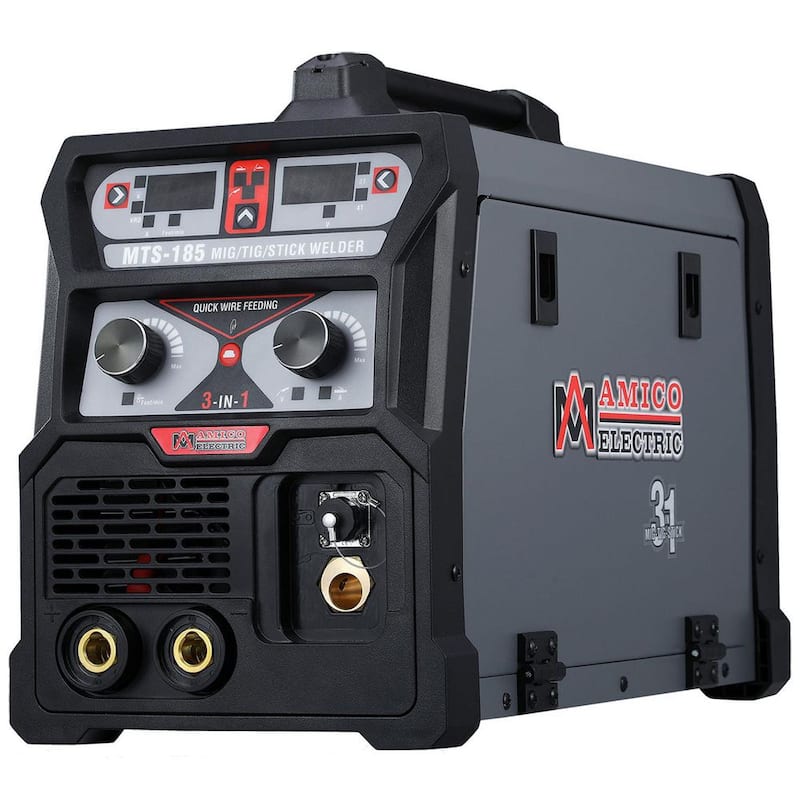 AMICO POWER MTS-185,185-Amp MIG Flux-cored Lift-TIG Stick Arc Welder, 100-250V, Compatible Spool Gun: SPG15180 - MTS-185