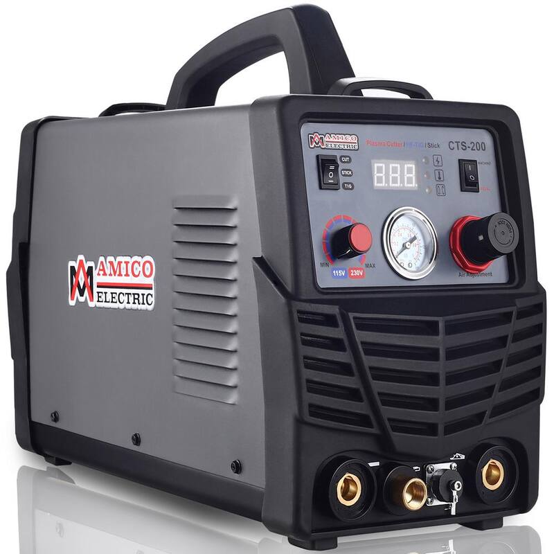 AM AMICO ELECTRIC Plasma Cutter/TIG/Stick Arc 3-in-1 Combo DC Welder 50A-Plasma Cutter 200A-TIG-Torch 200A-Stick Arc Welding Machine - CTS-200