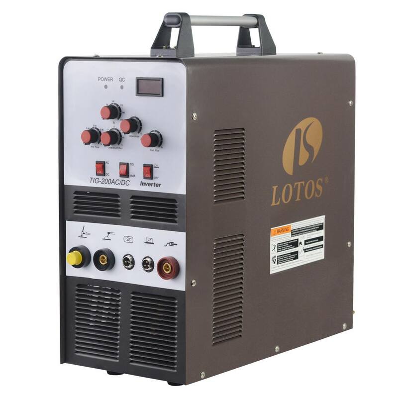 Lotos 200 Amp TIG/Stick Square Wave Inverter Welder with Foot Pedal for Aluminum, Dual Voltage 110/220V - TIG200