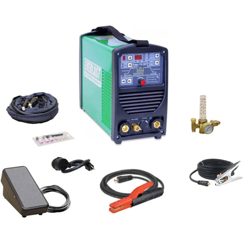 Everlast 200 Amp Power i-TIG 200T IGBT Digital Inverter DC Stick/TIG Welder w/ HF and Lift TIG Start, 9 Program Memory, 240V - Poweri-TIG 200T