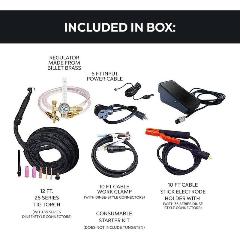 Everlast 200 Amp Power i-TIG 200T IGBT Digital Inverter DC Stick/TIG Welder w/ HF and Lift TIG Start, 9 Program Memory, 240V - Poweri-TIG 200T