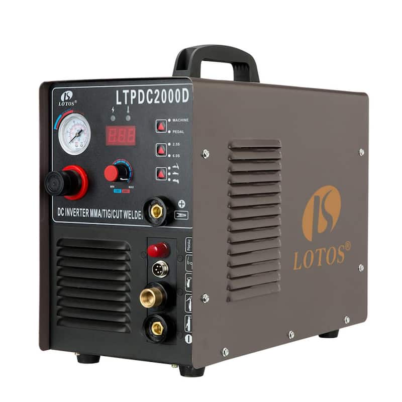 Lotos 50 Amp Non-Touch Pilot Arc Plasma Cutter, 200 Amp TIG/Stick Welder 3-in-1 Combo Welding Machine, Dual Voltage 110V/220V - LTPDC2000D