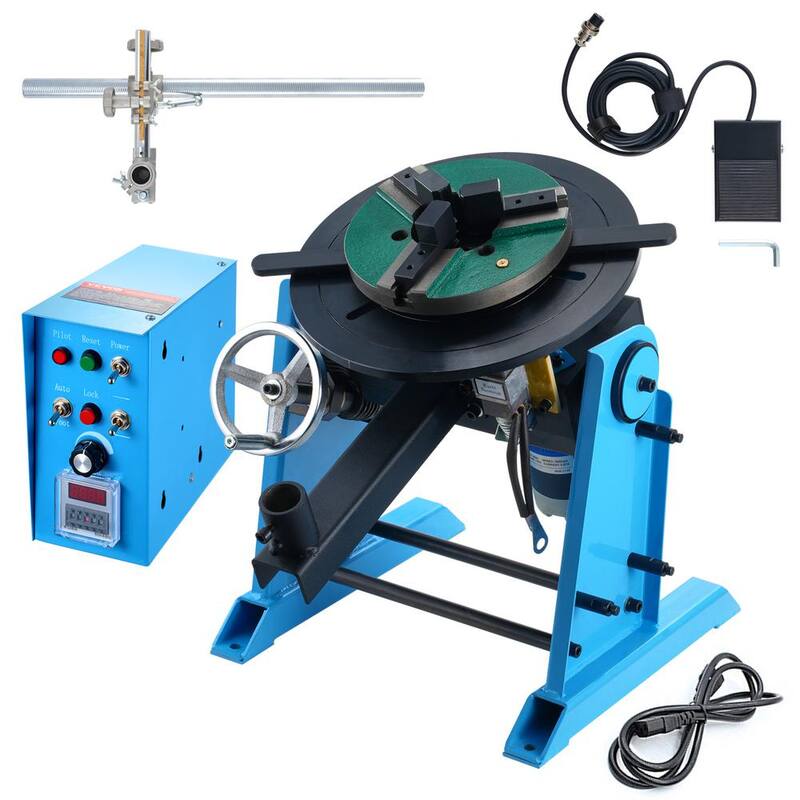 VEVOR Rotary Welding Positioner 66 lbs./30KG, 0-90° Welding Positioning Turntable Table 1-12RPM 80W, Grinding, Volts - HJBWJX30KG80ONXXLV1-0726