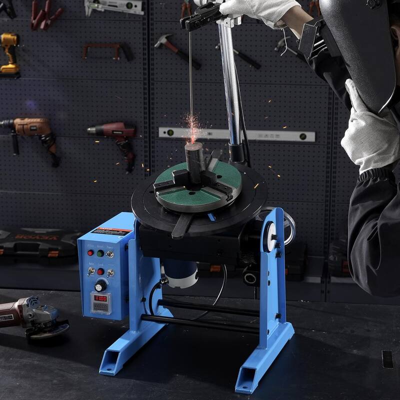 VEVOR Rotary Welding Positioner 66 lbs./30KG, 0-90° Welding Positioning Turntable Table 1-12RPM 80W, Grinding, Volts - HJBWJX30KG80ONXXLV1-0726
