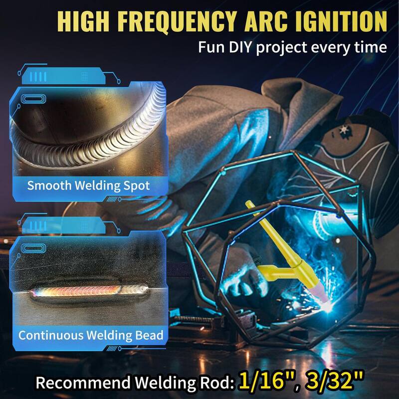 VEVOR Welder 3-in-1,155 Amp Digital Arc Welder, 110-Volt High Frequency TIG/Stick/Clean Welding Machine w/IGBT Inverter - DHJSHHDQXMCTIYMQ4V1-0920