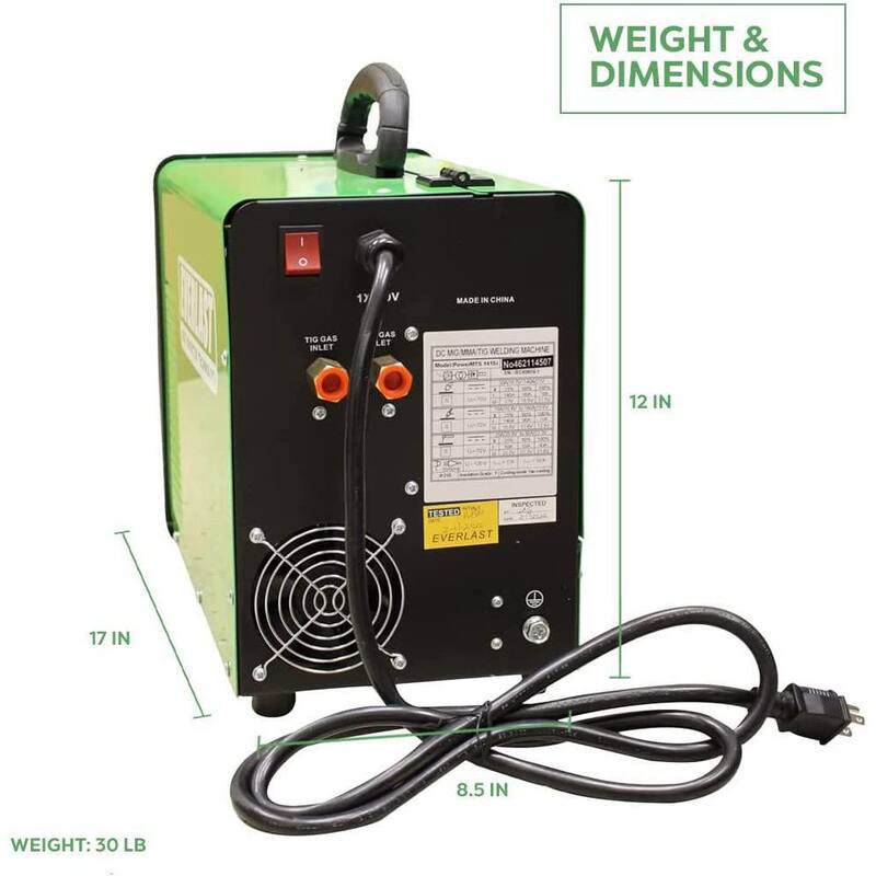 Everlast 140 Amp 110-Volt AC Voltage Input DC MIG/TIG/Stick Multi-Process Welder Compact and Lightweight - PowerMTS 141Si
