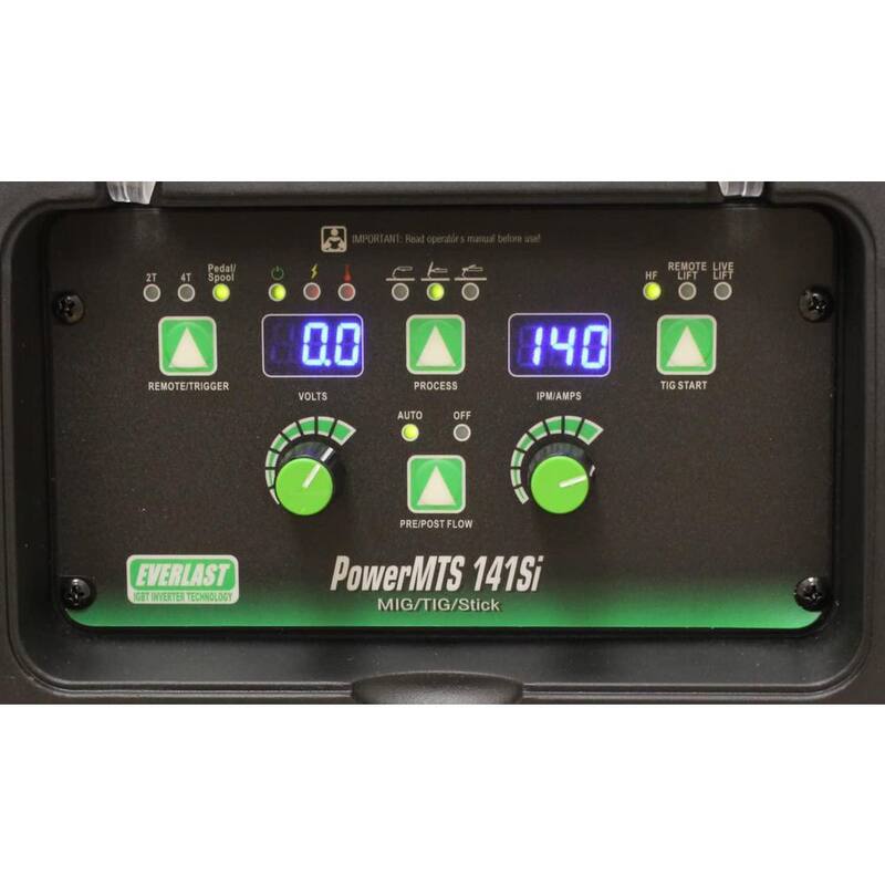 Everlast 140 Amp 110-Volt AC Voltage Input DC MIG/TIG/Stick Multi-Process Welder Compact and Lightweight - PowerMTS 141Si