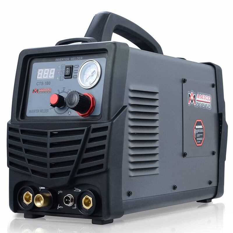 AM AMICO ELECTRIC Plasma Cutter/TIG/Stick Arc 3-in-1 Combo DC Welder 40A-Plasma Cutter 180A-TIG-Torch 160A-Stick Arc Welding Machine - CTS-180