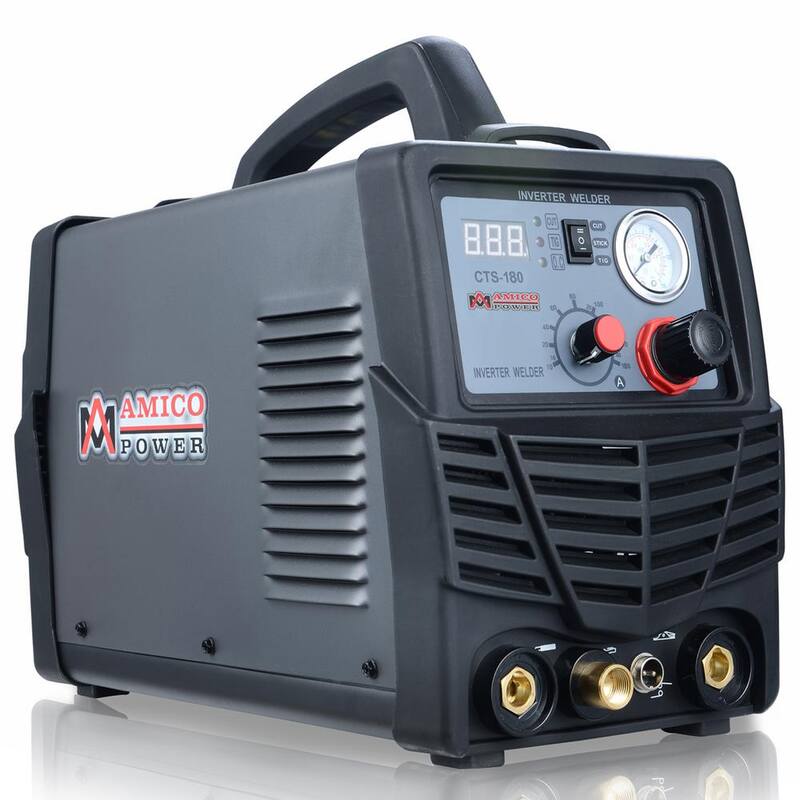 AM AMICO ELECTRIC Plasma Cutter/TIG/Stick Arc 3-in-1 Combo DC Welder 40A-Plasma Cutter 180A-TIG-Torch 160A-Stick Arc Welding Machine - CTS-180