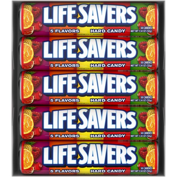 Salvavidas Lifesavers Rol de dulces de cinco sabores 1.14 oz, paquete de 300 - 255770