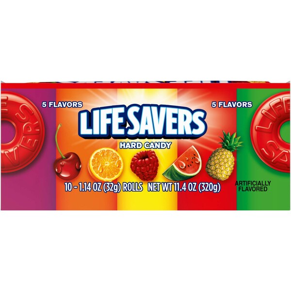 Salvavidas Lifesavers Rol de dulces de cinco sabores 1.14 oz, paquete de 300 - 255770