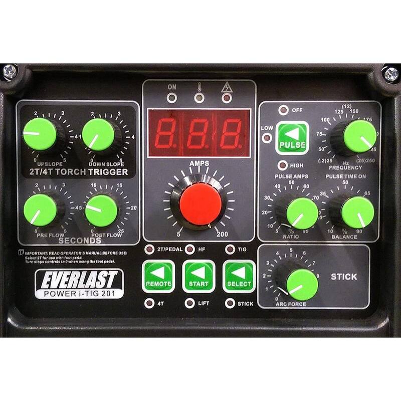 Everlast 200 Amp Power i-TIG 201 IGBT Digital Inverter DC Stick/TIG Welder with High Frequency and Lift TIG Start, 120V/240V - i-TIG201