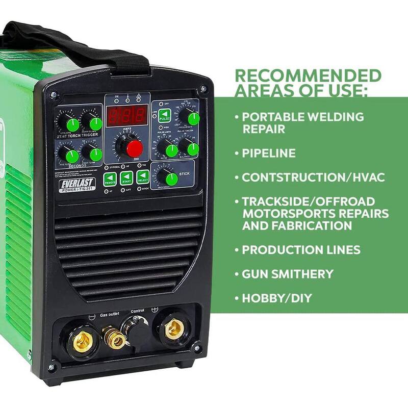 Everlast 200 Amp Power i-TIG 201 IGBT Digital Inverter DC Stick/TIG Welder with High Frequency and Lift TIG Start, 120V/240V - i-TIG201