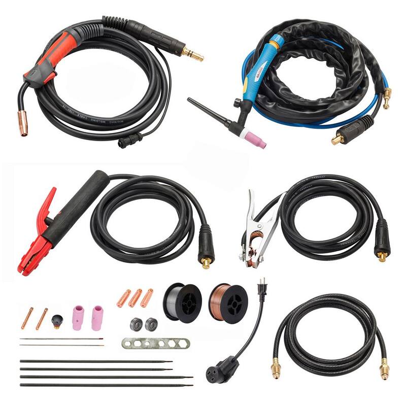 AM AMICO ELECTRIC 165 Amp MIG Wire Feed/Flux Core/TIG Torch/Stick Arc Welder, Weld Aluminum with 2T/4T 110-Volt/230-Volt Welding - MTS-165