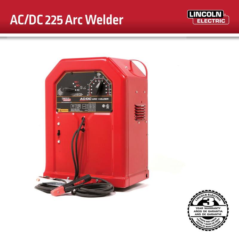 Lincoln Electric 225 Amp AC and 125 Amp DC Arc/Stick Welder AC/DC 225/125, Single Phase, 230V - K1297