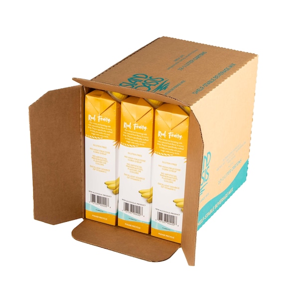 Island Oasis Mezcla para Bebida Congelada y Smoothie de Plátano Aseptico en Cartón de 1 Litro, Paquete de 12 - 20376