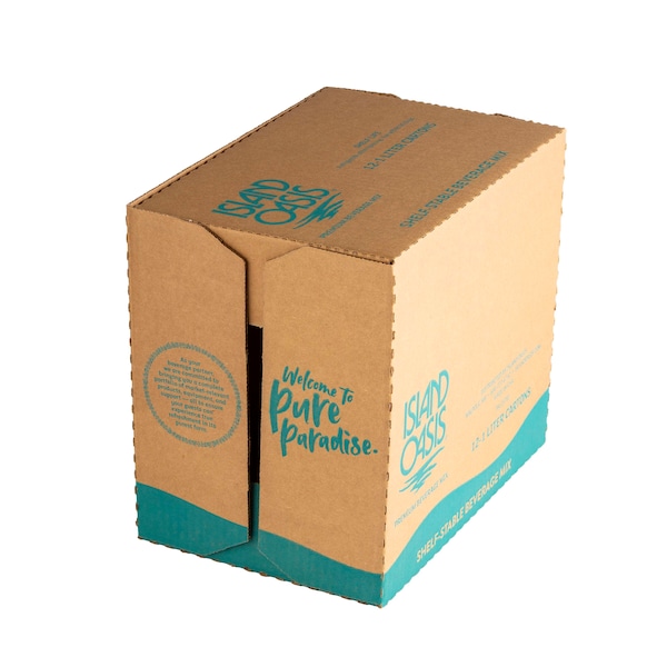 Island Oasis Mezcla para Bebida Congelada y Smoothie de Plátano Aseptico en Cartón de 1 Litro, Paquete de 12 - 20376