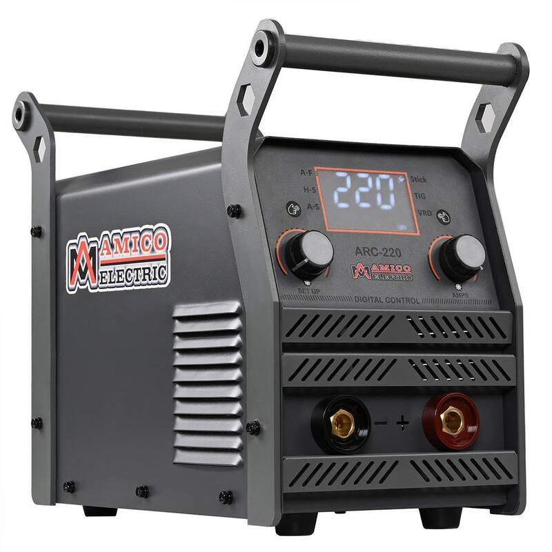 AM AMICO ELECTRIC 220 Amp Stick Arc Lift-TIG DC Welder, 100-250V Wide Voltage, Industrial design 80% Duty Cycle. - ARC-220