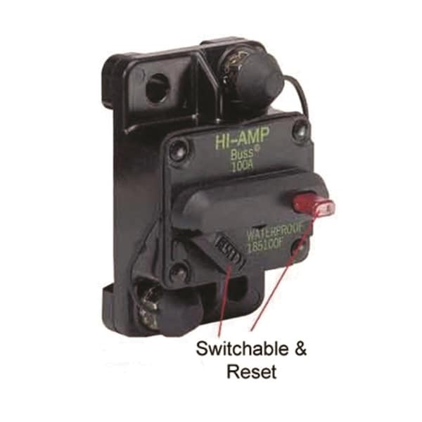 Hands On 185050F-01-1 Switchable Reset Circuit Breaker - 50 amp - Flush Mount - HA3652057