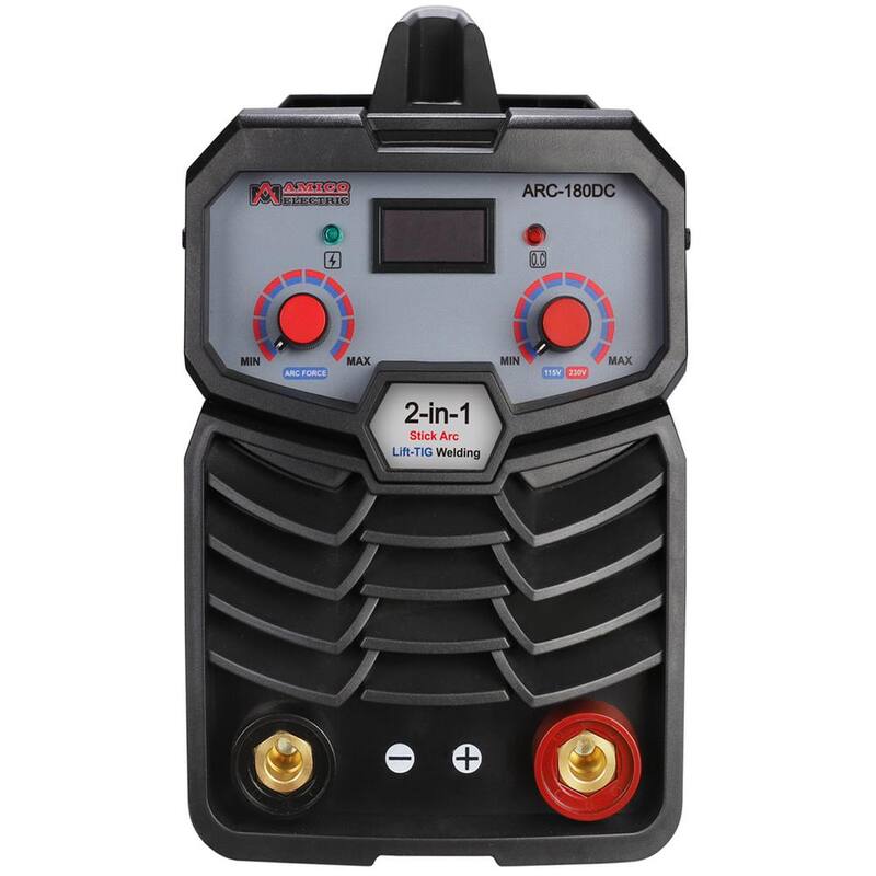 AM AMICO ELECTRIC ARC-180DC, 180 Amp Stick Arc Lift-TIG Inverter Welder, 80% Duty Cycle, 100-250V Wide Voltage, Compatible all Electrodes - ARC-180DC
