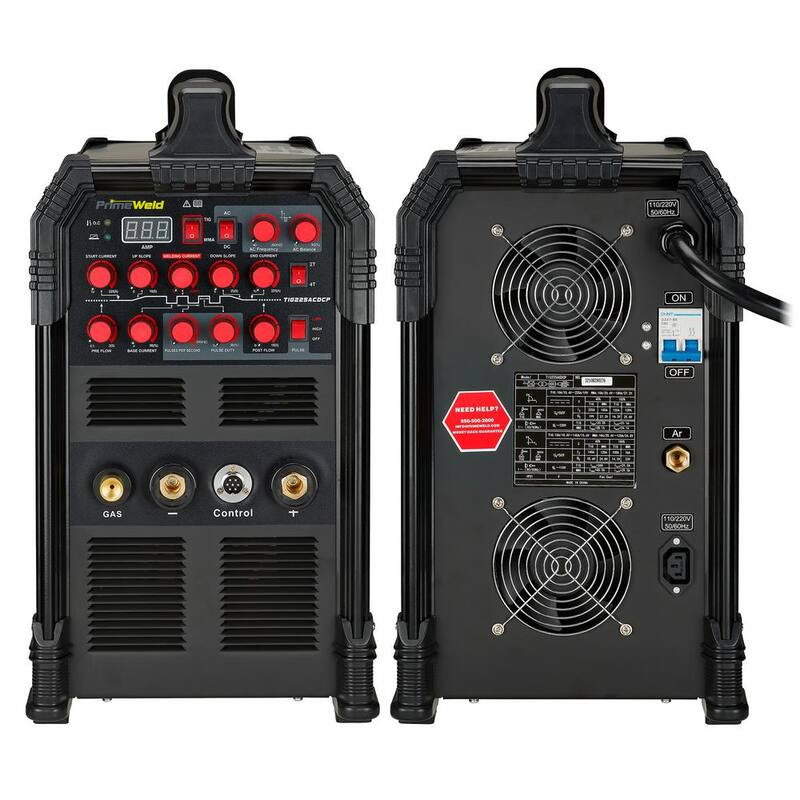 PrimeWeld TIG225X AC/DC Tig Stick Welder with CK17 Torch, Regulator Weld Aluminum 110/220 Pulse Welder - TIG225X