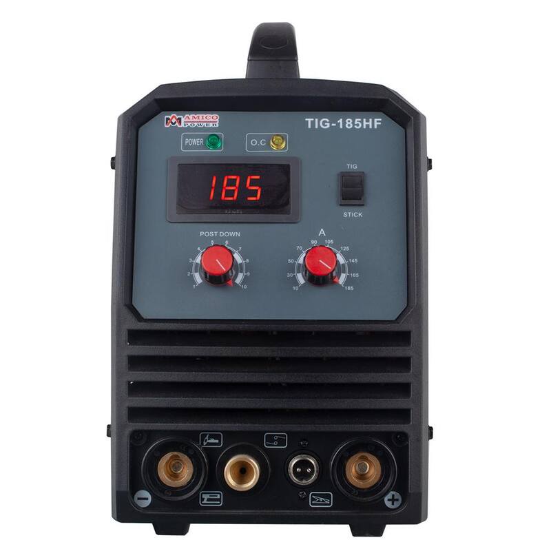 AM AMICO ELECTRIC 180 Amp TIG Stick Arc DC Inverter Welder with 95-Volt to 260-Volt Wide Voltage Welding, 80% Duty Cycle - TIG-185HF