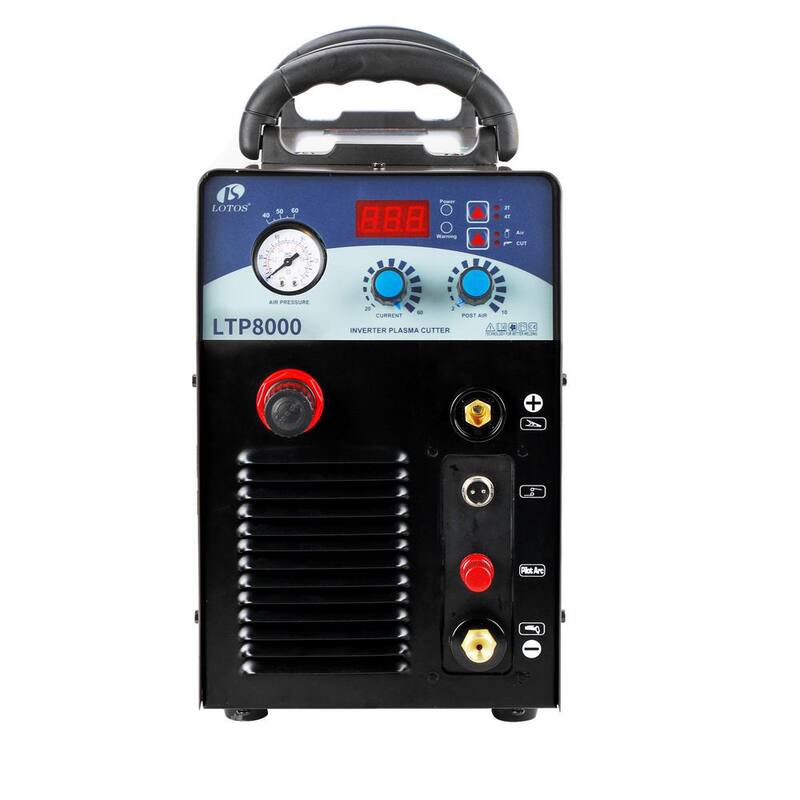 Lotos 80 Amp Non-Touch Pilot Arc IGBT Inverter Plasma Cutter for Metal, 220V, 1 inch Clean Cut - LTP8000