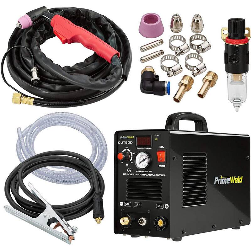 PrimeWeld 50 Amp Plasma Cutter 1/2 in. Clean Cut 110-Volt/220-Volt DC Cutting Machine - CUT50