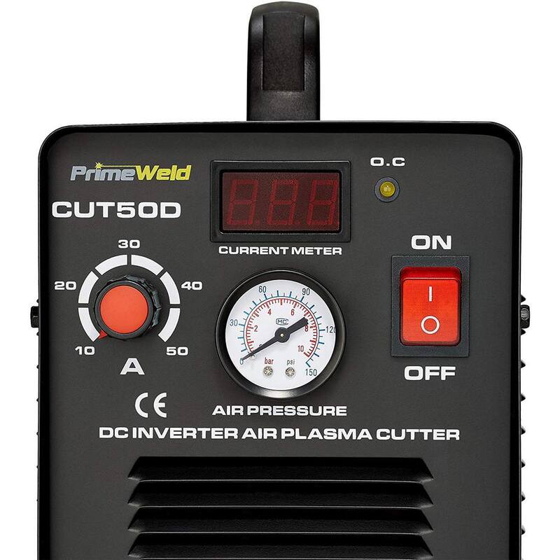 PrimeWeld 50 Amp Plasma Cutter 1/2 in. Clean Cut 110-Volt/220-Volt DC Cutting Machine - CUT50