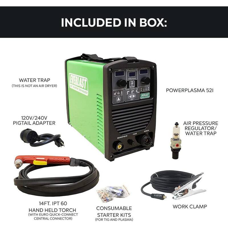 Everlast 50 Amp PowerPlasma 52i IGBT Inverter Plasma Cutter with 15/16 in. Maximum Cutting Capability, Dual Voltage - PowerPlasma52i