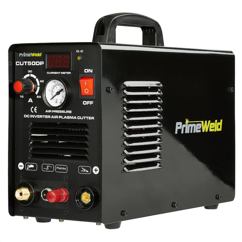 PrimeWeld 50 Amp Pilot Arc Plasma Cutter 1/2 in. Clean Cut 110-Volt/220-Volt DC Cutting Machine All Metals - CUT50DP