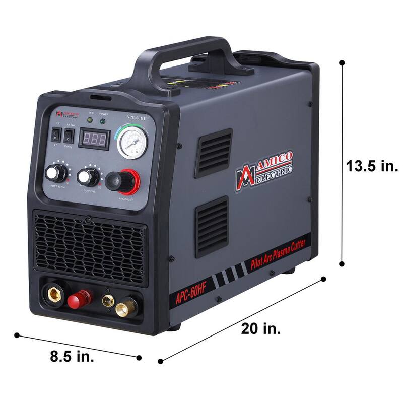 AM AMICO ELECTRIC APC-60HF, 60 Amp Non-touch Pilot Arc Plasma Cutter, 1.0 in. Clean Cut, 80% Duty Cycle 90-Volt to 300-Volt Wide Voltage - APC-60HF