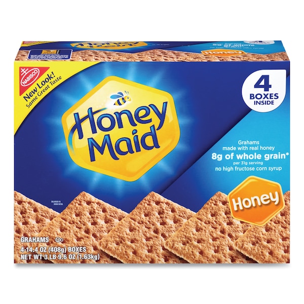Nabisco Honey Maid Honey Grahams, Caja de 14.4 oz, paquete de 4 - 19256