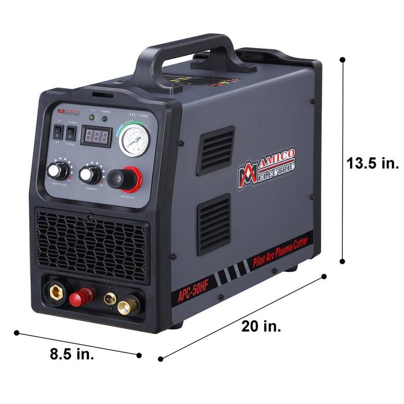 AM AMICO ELECTRIC 50 Amp Non-Touch Pilot Arc Plasma Cutter, 4/5 in. Clean Cut, 80% Duty Cycle 90-Volt to 300-Volt Wide Voltage - APC-50HF