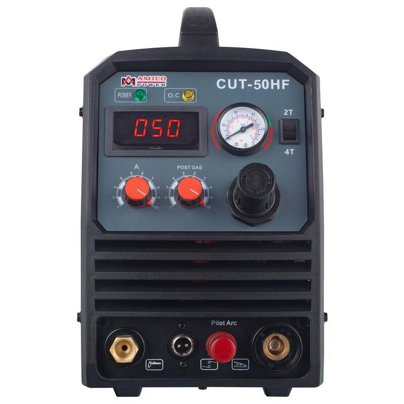AMICO POWER 50 Amp 95-Volt to 260-Volt Wide Voltage Non-Touch Pilot Arc Plasma Cutter with 3/5 in. Clean Cut Cutting Machine - CUT-50HF